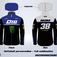 Softshell d10 noir bleu monster web
