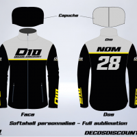 Softshell d10 noir gris jaune fluo web