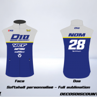 Softshell sans manche bleu web